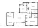 Floor plan showing the layout of the home, including the kitchen, living room, bedrooms, and bathrooms at 1213 Cotten Farm Dr, Fuquay Varina, NC 27526