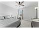 Bedroom with carpeted floors, ceiling fan and natural light from the window at 125 Scotland Dr, Youngsville, NC 27596