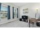 Home office features a workspace, plenty of natural light from dual windows, and a cozy, carpeted floor at 125 Scotland Dr, Youngsville, NC 27596