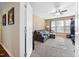 Living room with a comfortable sectional sofa and natural light at 253 Bendemeer Ln, Rolesville, NC 27571