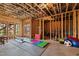 Large unfinished basement featuring exposed ceiling beams and space for activities at 2635 Lakeview Dr, Raleigh, NC 27609