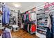 Organized walk-in closet with ample shelving and storage for shoes and clothing at 2635 Lakeview Dr, Raleigh, NC 27609