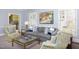 Inviting living room with a comfortable sofa, patterned armchairs, and natural light, great for relaxation at 3508 Cambridge Rd, Durham, NC 27707