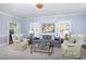 Bright living room featuring large windows, comfortable seating, and tasteful decor, ideal for relaxation and gatherings at 3508 Cambridge Rd, Durham, NC 27707