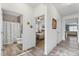 Hallway view to the bathroom and guest bedroom at 358 E Painted Way Way, Clayton, NC 27527