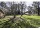 Large backyard with mature trees and open green space at 45 Wimberly Ave, Rocky Mount, NC 27804