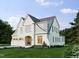 Charming two-story home with white painted brick, an attached three-car garage, and beautifully landscaped yard at 525 Peebles St, Raleigh, NC 27608