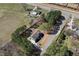 An aerial view showing the home's layout and surrounding landscape and location at 5600 Abbey Grace Ln, Wake Forest, NC 27587