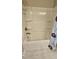 Clean white shower/tub combination with shower curtain at 621 Rockcastle Dr, Cary, NC 27519