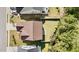 Stunning aerial view of a home showcasing its pristine roof, landscaping, and fenced backyard at 69 Florence Dr, Clayton, NC 27527