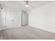 This is a bedroom with carpet flooring, white walls, and a ceiling fan at 69 Florence Dr, Clayton, NC 27527