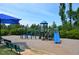 Fun playground featuring blue play structures, benches, and shaded areas for children at 714 Waterford Lake Dr, Cary, NC 27519