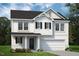 Inviting two-story home featuring white siding, black shutters, and an attached garage at 8729 Maxine St # 38, Willow Springs, NC 27592