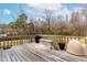 View of the wooden deck showing ample space for furnishings and gatherings at 918 Circle Dr, Angier, NC 27501