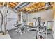 Basement gym featuring workout equipment on a black rubber floor at 1416 Endgame Ct, Wake Forest, NC 27587