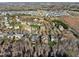 An aerial view of a suburban neighborhood featuring well-maintained homes and landscaping at 1818 Buxton Way, Burlington, NC 27215