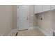 Functional laundry room featuring storage cabinets and convenient access to the exterior at 1818 Buxton Way, Burlington, NC 27215