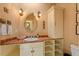Charming bathroom with custom vanity, tile backsplash, and decorative lighting at 2140 N Lakeshore Dr, Chapel Hill, NC 27514