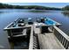 Lake dock features cozy outdoor seating, and a view of the expansive lake at 2140 N Lakeshore Dr, Chapel Hill, NC 27514