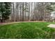 View of the expansive backyard showcasing lush greenery and natural surroundings at 2301 Lemuel Dr, Raleigh, NC 27615