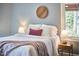 King bed in bedroom featuring side tables and natural light from windows at 2313 Prince St, Durham, NC 27707