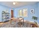 Office space with blue walls, natural light and kilim rug at 2313 Prince St, Durham, NC 27707
