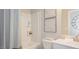 Clean bathroom featuring a shower-tub combination and a modern single sink vanity at 274 Deodora Ln, Cameron, NC 28326