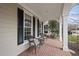 Inviting covered front porch features brick flooring and ample room for seating at 2803 Cameron Pond Dr, Cary, NC 27519