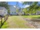 Expansive backyard with fresh green grass, fencing, and rock drainage for appeal at 2816 Cascadilla St, Durham, NC 27704