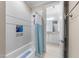 Bathroom with a shower and a door leading to the vanity at 3204 Cobblestone Ct, Raleigh, NC 27607