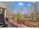Large wooden deck perfect for outdoor entertaining, with a view of the spacious backyard at 484 Galaxy Dr, Garner, NC 27529
