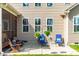 Outdoor seating area featuring a view of the home's backyard and screened in porch at 50 Lockamy Ln, Youngsville, NC 27596