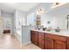 Elegant main bathroom with double vanity, soaking tub, and separate shower, creating a spa-like retreat at 50 Lockamy Ln, Youngsville, NC 27596