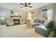 Cozy living room featuring a fireplace, comfortable seating, and stylish decor at 527 N Main St, Wake Forest, NC 27587