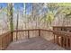 Large wood deck overlooking a natural wooded area is great for entertaining outdoors at 5421 Vista View Ct, Raleigh, NC 27612