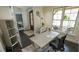 Inviting home office with french doors, a large window, and views of the exterior patio and dining room at 5640 Bella Terra Ct, Wake Forest, NC 27587