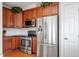 Functional kitchen featuring stainless steel appliances, sleek countertops, and ample storage space at 10511 Rosegate Ct # 203, Raleigh, NC 27617
