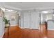 Bright and airy open living space with hardwood floors, neutral walls, and ample storage at 10511 Rosegate Ct # 203, Raleigh, NC 27617