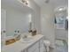 Well-lit bathroom with a single sink and vanity at 1107 Goldendale Dr, Durham, NC 27703