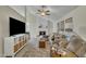 Comfortable living room featuring a fireplace, plush seating, and stylish decor in a bright and airy space at 1107 Goldendale Dr, Durham, NC 27703