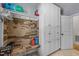 Functional mudroom features built-in storage and a stone bench at 113 Pony Dr, Louisburg, NC 27549
