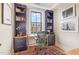 Functional home office with built-in bookshelves and an ergonomic chair at 117 S Bloodworth St, Raleigh, NC 27601