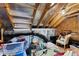 Spacious attic featuring exposed rafters and storage space at 308 Masden Rd, Holly Springs, NC 27540