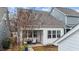 Aerial view of a backyard patio with seating area at 308 Masden Rd, Holly Springs, NC 27540