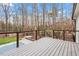 Spacious deck overlooking a wooded backyard, perfect for outdoor entertaining and relaxation at 3421 Griffice Mill Rd, Raleigh, NC 27610