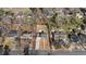 Aerial view of neighborhood with charming single-Gathering home featuring a driveway and lawn at 518 W Chisholm St, Sanford, NC 27330