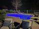 Inviting backyard pool area perfect for relaxation and entertainment, surrounded by lush landscaping and comfortable seating at 61 Langdon Pointe Dr, Garner, NC 27529