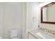 Clean bathroom with a vanity and toilet at 7216 Bluffside Ct, Raleigh, NC 27615
