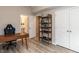 Cozy room with vinyl floors, filled with natural light from the open doorway to the bathroom at 730 Firebrick Drive Dr, Cary, NC 27519