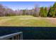 Large grassy backyard and wooded area perfect for outdoor activities and enjoying nature at 79 John Horton Rd, Apex, NC 27502